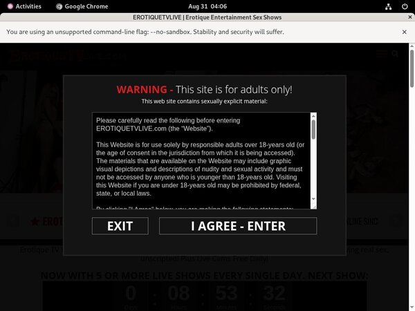 Erotique TV Password