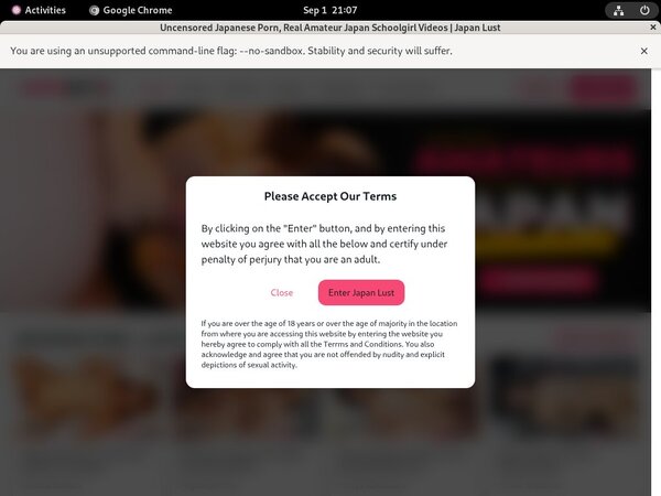 Japanlust.com Registration Form