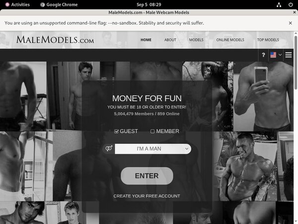 Male Models Credit Card