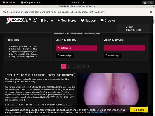 Yezzclips.com Website Password